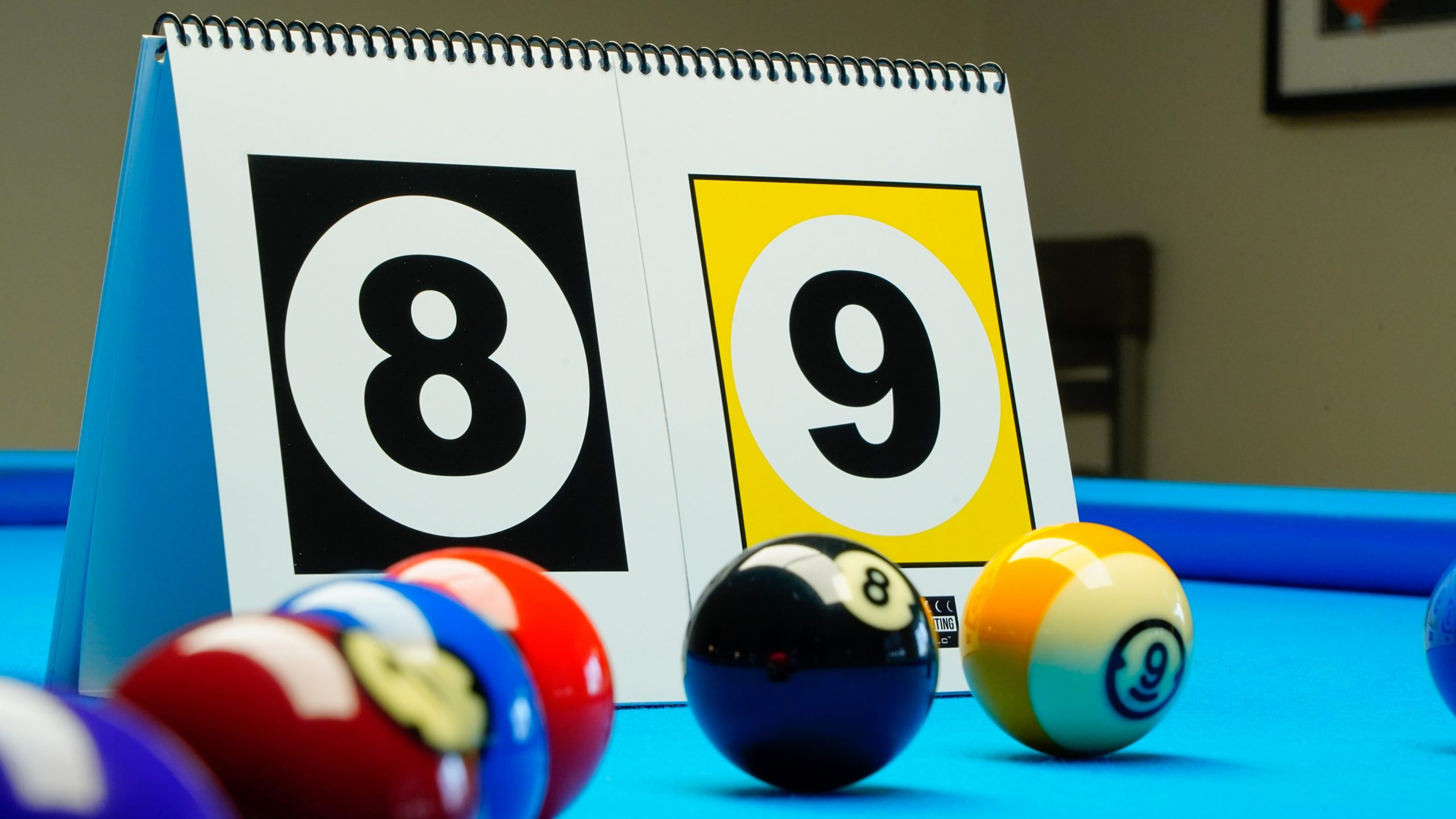 Moonlighting Billiards ScoreKeeper- Portable Tabletop Color Coded Scoreboard 